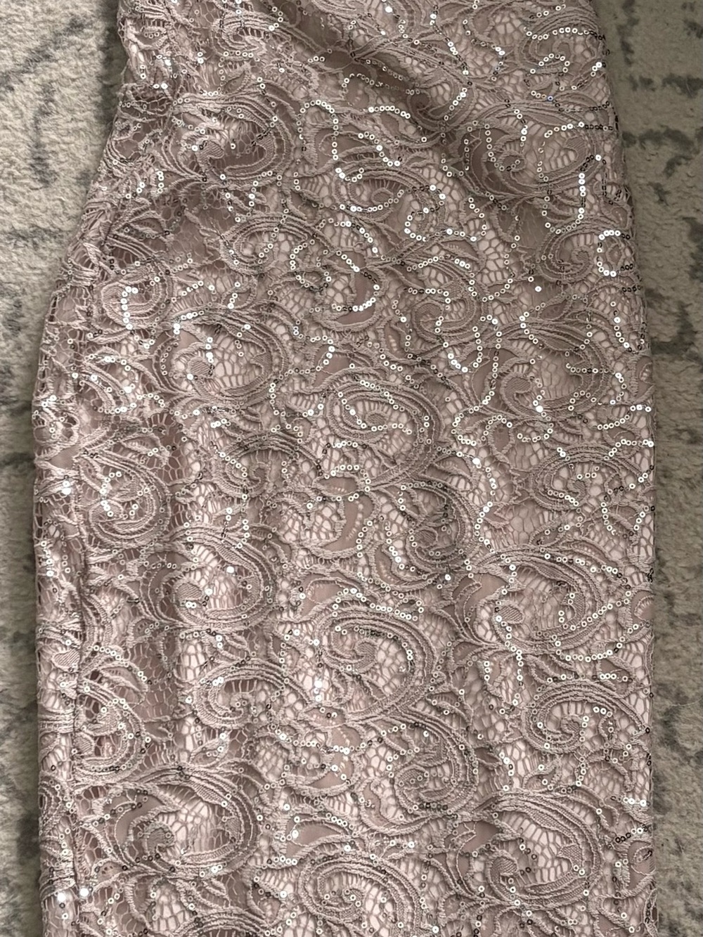 Nookie Dusty Blush Sequin Lace Collar Dress